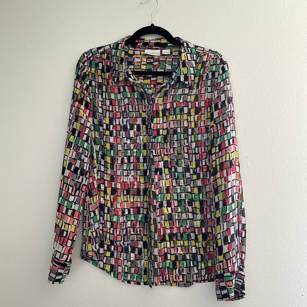 liz claiborne button down blouse